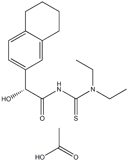 (-)-1,1-Diethyl-3-[(R)-(5,6,7,8-tetrahydronaphthalene-2-yl)glycoloyl]thiourea acetate,,结构式