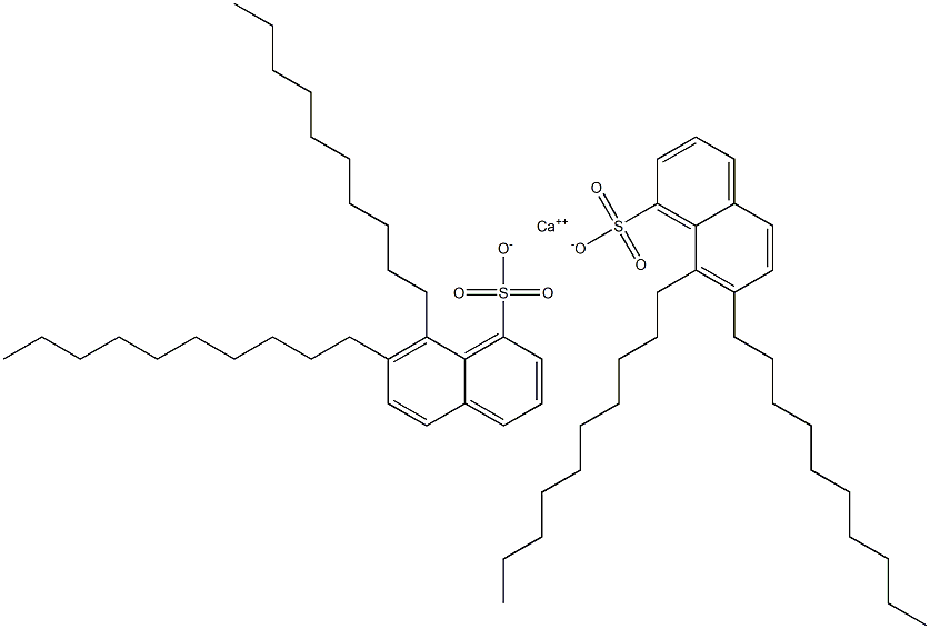 ビス(7,8-ジデシル-1-ナフタレンスルホン酸)カルシウム 化学構造式