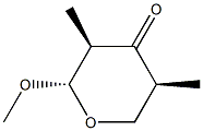 (2S,3R,5S)-2-メトキシ-3,5-ジメチル-2,3,5,6-テトラヒドロ-4H-ピラン-4-オン 化学構造式