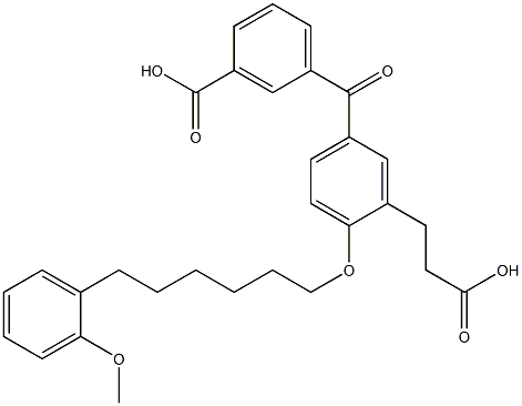 5-(3-Carboxybenzoyl)-2-[6-(2-methoxyphenyl)hexyloxy]benzenepropanoic acid