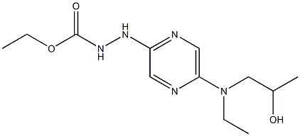 3-(2-Ethoxycarbonylhydrazino)-6-[ethyl(2-hydroxypropyl)amino]pyrazine,,结构式