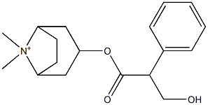 3-(3-Hydroxy-2-phenylpropionyloxy)-8,8-dimethyl-8-azoniabicyclo[3.2.1]octane 结构式