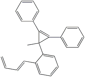 1-[2-(1-Methyl-2,3-diphenyl-2-cyclopropen-1-yl)phenyl]-1,3-butadiene,,结构式