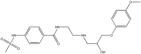 4-Methylsulfonylamino-N-[2-[2-hydroxy-3-(4-methoxyphenoxy)propylamino]ethyl]benzamide,,结构式