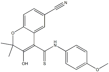 6-Cyano-3-hydroxy-N-(4-methoxyphenyl)-2,2-dimethyl-2H-1-benzopyran-4-carbothioamide|