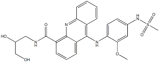 N-[4-[[4-[N-(2,3-Dihydroxypropyl)carbamoyl]-9-acridinyl]amino]-3-methoxyphenyl]methanesulfonamide 结构式