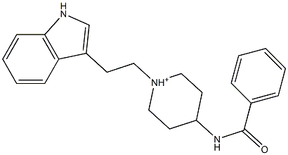 1-[2-(1H-Indol-3-yl)ethyl]-4-(benzoylamino)piperidinium 结构式