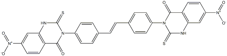 3,3'-[1,2-Ethenediylbis(4,1-phenylene)]bis[1,2-dihydro-7-nitro-2-thioxoquinazolin-4(3H)-one] 结构式