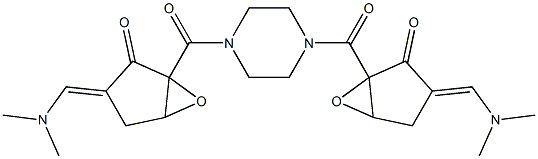 2,2'-(Piperazine-1,4-diyl)dicarbonylbis[2,3-epoxy-5-(dimethylaminomethylene)-1-cyclopentanone],,结构式