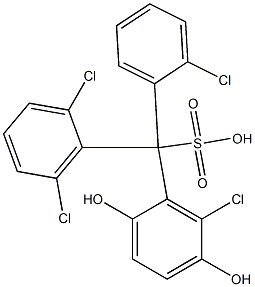 (2-Chlorophenyl)(2,6-dichlorophenyl)(6-chloro-2,5-dihydroxyphenyl)methanesulfonic acid|