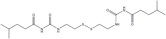 1,1'-[Dithiobis(2,1-ethanediyl)]bis(3-(4-methylpentanoyl)urea),,结构式