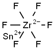 ヘキサフルオロジルコン(IV)酸すず(II) 化学構造式