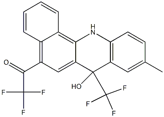 7-Hydroxy-9-methyl-5-trifluoroacetyl-7-trifluoromethyl-7,12-dihydrobenz[c]acridine 结构式