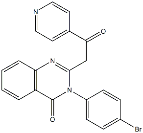 3-(4-Bromophenyl)-2-(4-pyridinylcarbonylmethyl)quinazolin-4(3H)-one,,结构式