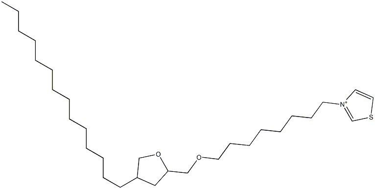 3-[8-[[Tetrahydro-4-tetradecylfuran]-2-ylmethoxy]octyl]thiazolium,,结构式