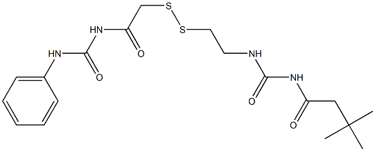 1-(3,3-Dimethylbutyryl)-3-[2-[[(3-phenylureido)carbonylmethyl]dithio]ethyl]urea Structure