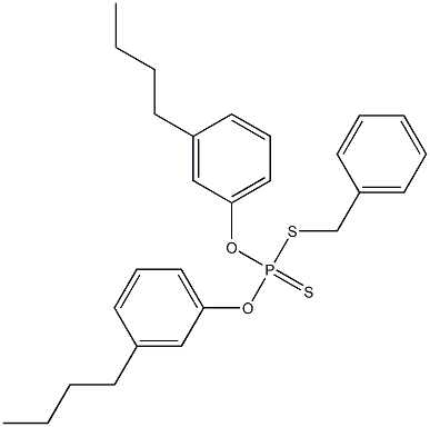 ジチオりん酸O,O-ビス(3-ブチルフェニル)S-ベンジル 化学構造式