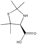 (4S)-2,2,5,5-テトラメチルチアゾリジン-4-カルボン酸 化学構造式
