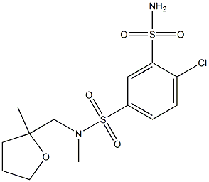 4-クロロ-N-メチル-N-[(テトラヒドロ-2-メチルフラン)-2-イルメチル]-1,3-ベンゼンジスルホンアミド 化学構造式