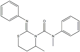 2-Phenylimino-3-(methyl(phenyl)aminocarbonyl)-4-methyltetrahydro-2H-1,3-thiazine Structure