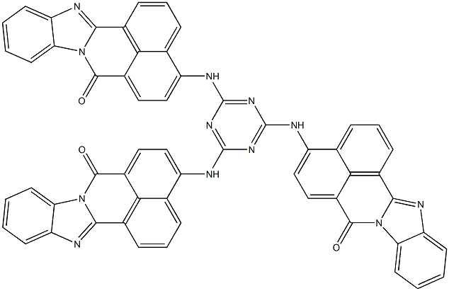 2,4,6-Tris[7-oxo-7H-benzimidazo[2,1-a]benz[de]isoquinolin-4-ylamino]-1,3,5-triazine Structure