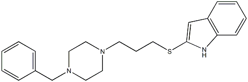 2-[3-[4-(Phenylmethyl)piperazino]propylthio]-1H-indole,,结构式