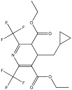 3,4-Dihydro-2,6-bis(trifluoromethyl)-4-cyclopropylmethylpyridine-3,5-dicarboxylic acid diethyl ester Structure