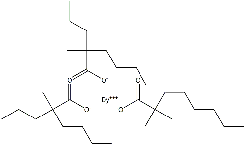 ジスプロシウム(III)2,2-ジメチルオクタノアート=ビス(2-メチル-2-プロピルヘキサノアート) 化学構造式