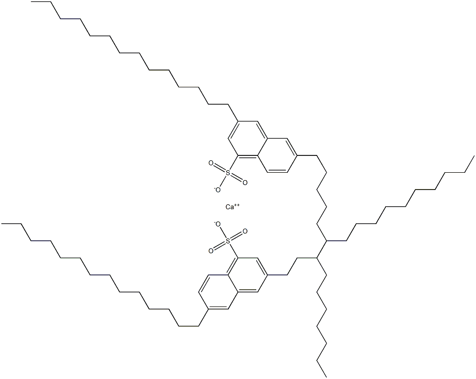 Bis(3,6-ditetradecyl-1-naphthalenesulfonic acid)calcium salt Struktur