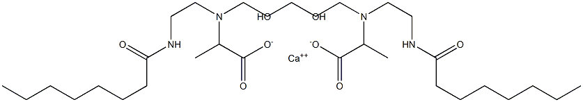 Bis[2-[N-(3-hydroxypropyl)-N-[2-(octanoylamino)ethyl]amino]propionic acid]calcium salt,,结构式