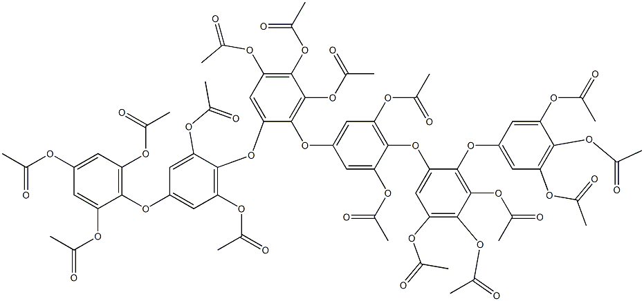 2-[4-(2,4,6-Triacetoxyphenoxy)-2,6-diacetoxyphenoxy]-4'-[2-(3,4,5-triacetoxyphenoxy)-3,4,5-triacetoxyphenoxy]-3',4,5,5',6-pentaacetoxydiphenyl ether Struktur