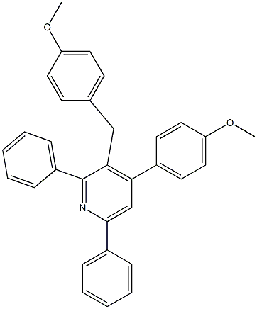 2,6-Diphenyl-3-(4-methoxybenzyl)-4-(4-methoxyphenyl)pyridine,,结构式