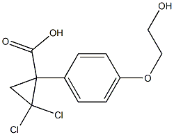 2,2-Dichloro-1-[4-(2-hydroxyethoxy)phenyl]cyclopropane-1-carboxylic acid,,结构式