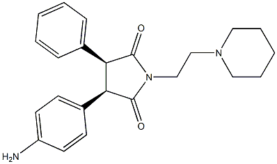 (3R,4S)-3-(4-Aminophenyl)-4-phenyl-1-(2-piperidinoethyl)pyrrolidine-2,5-dione Structure