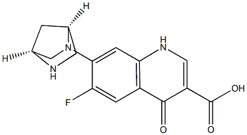 6-Fluoro-1,4-dihydro-4-oxo-7-[(1S,4S)-2,5-diazabicyclo[2.2.1]heptan-2-yl]quinoline-3-carboxylic acid Structure