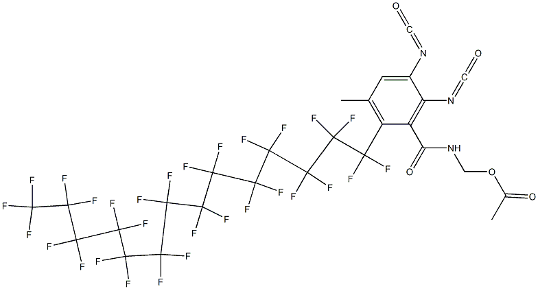 N-(Acetyloxymethyl)-2-(nonacosafluorotetradecyl)-5,6-diisocyanato-3-methylbenzamide Structure