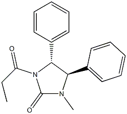 [4R,5R,(+)]-4,5-Dihydro-4,5-diphenyl-1-methyl-3-propionyl-1H-imidazole-2(3H)-one Structure