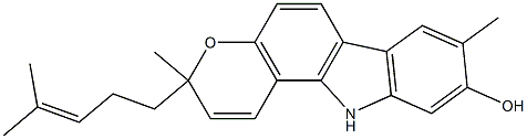 3,11-Dihydro-3,8-dimethyl-3-(4-methyl-3-pentenyl)pyrano[3,2-a]carbazol-9-ol Struktur