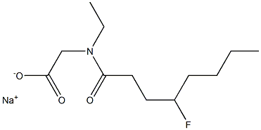 N-Ethyl-N-(4-fluorooctanoyl)glycine sodium salt Structure