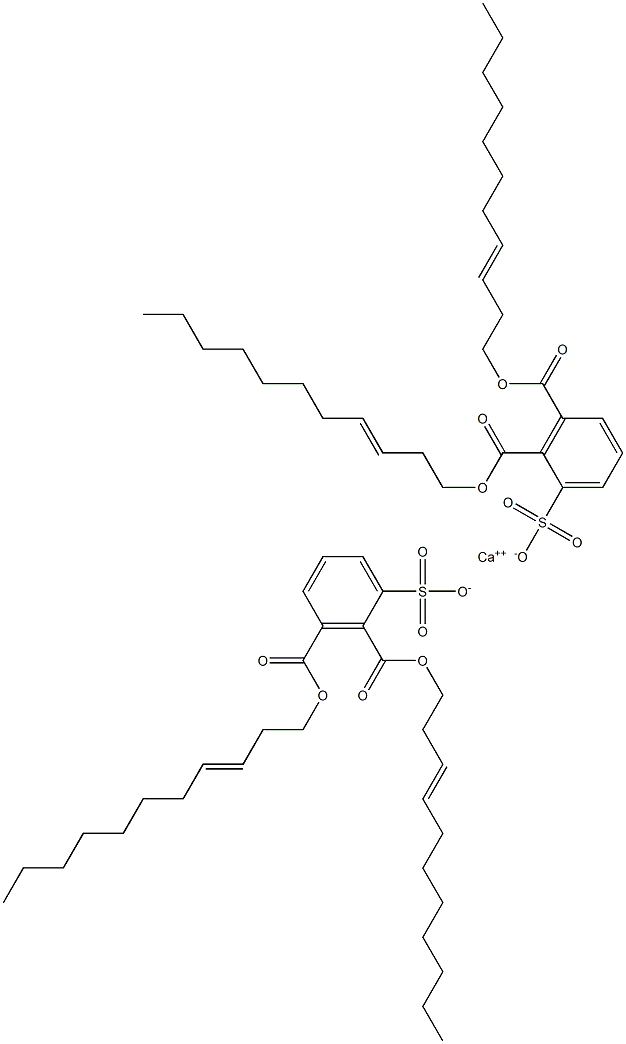 Bis[2,3-di(3-undecenyloxycarbonyl)benzenesulfonic acid]calcium salt Structure