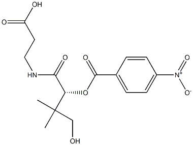 (+)-3-[[(R)-2-(p-ニトロベンゾイルオキシ)-4-ヒドロキシ-3,3-ジメチル-1-オキソブチル]アミノ]プロパン酸 化学構造式
