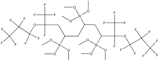 1,1,1,2,9,10,10,10-Octafluoro-3,5,7-tris(trimethoxysilyl)-2,9-bis(heptafluoropropoxy)decane Structure