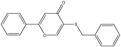 2-Phenyl-5-(benzylthio)-4H-pyran-4-one Structure