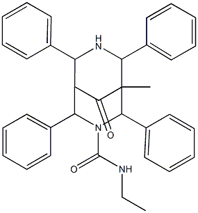 N-Ethyl-5-methyl-9-oxo-2,4,6,8-tetraphenyl-3,7-diazabicyclo[3.3.1]nonane-3-carboxamide,,结构式