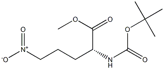 [R,(+)]-2-[(tert-Butyloxycarbonyl)amino]-5-nitrovaleric acid methyl ester,,结构式