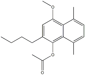1-アセトキシ-2-ブチル-4-メトキシ-5-メチル-8-メチルナフタレン 化学構造式
