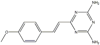 6-[4-Methoxystyryl]-1,3,5-triazine-2,4-diamine Struktur
