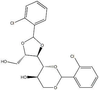 2-O,3-O:4-O,6-O-Bis(2-chlorobenzylidene)-D-glucitol,,结构式