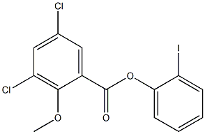 3,5-Dichloro-2-methoxybenzoic acid 2-iodophenyl ester Struktur