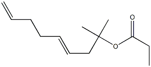 プロピオン酸1,1-ジメチル-3,7-オクタジエニル 化学構造式